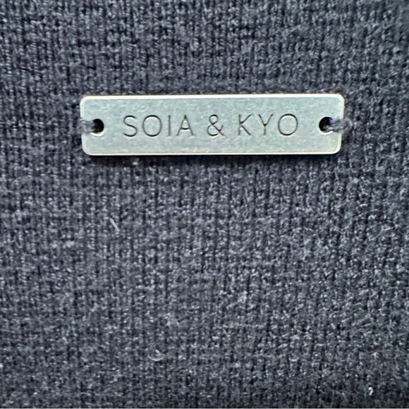 Soia & Kyo Black Slouch Coat Midweight Drape Jacket Size M - Picture 9 of 16